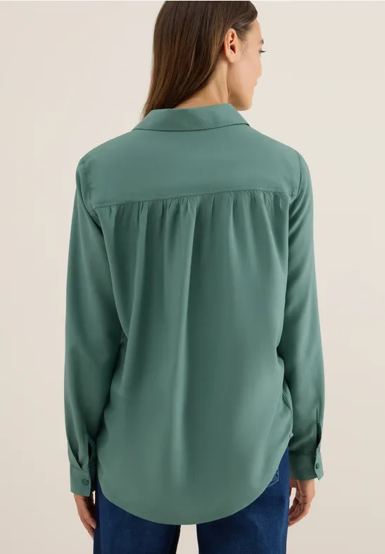 Hemdbluse in Unifarbe jewel green