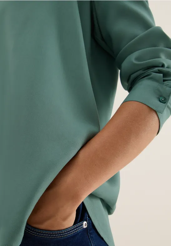 Hemdbluse in Unifarbe jewel green