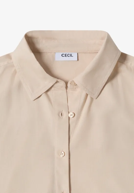 Hemdbluse in Unifarbe oat milk beige