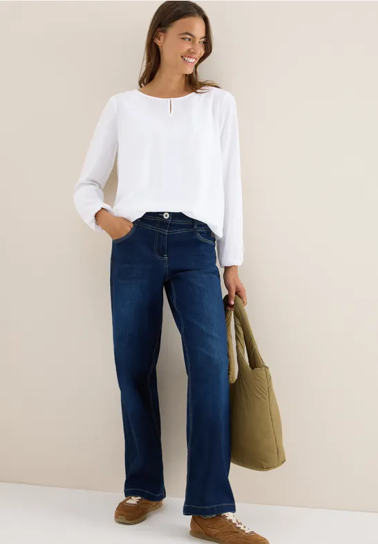 Bluse in Unifarbe White