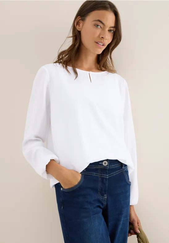 Bluse in Unifarbe White