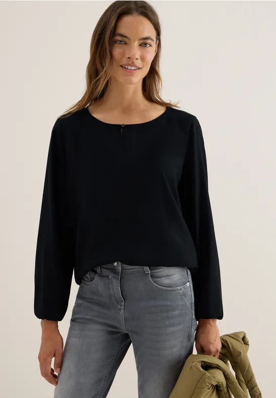 Bluse in Unifarbe Black