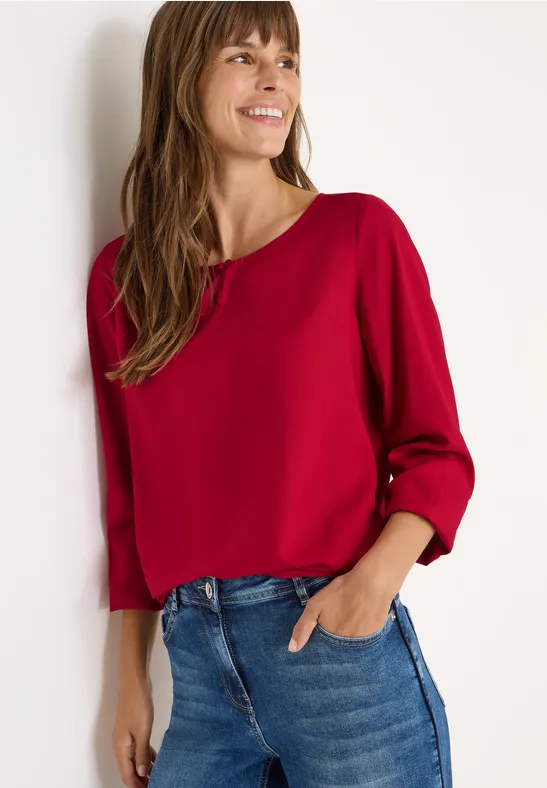 Blouse in effen kleur beaujolais red