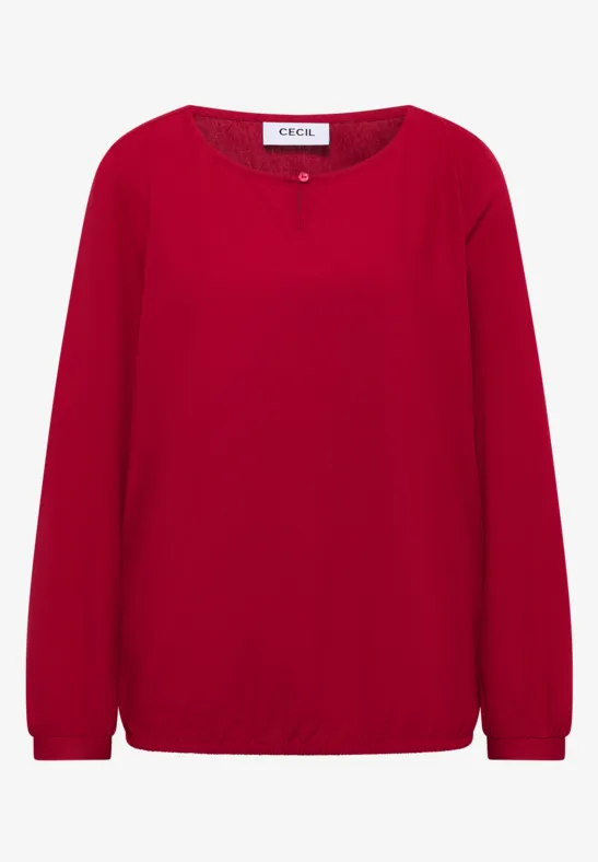 Blouse in effen kleur beaujolais red