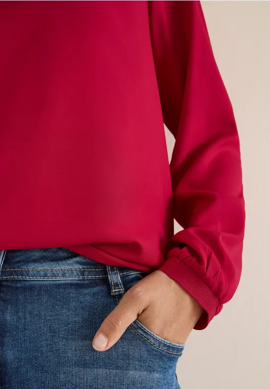 Blouse in effen kleur beaujolais red