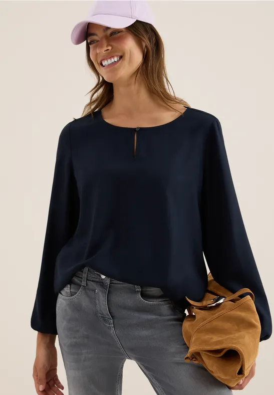 Blouse in effen kleur urban dark blue