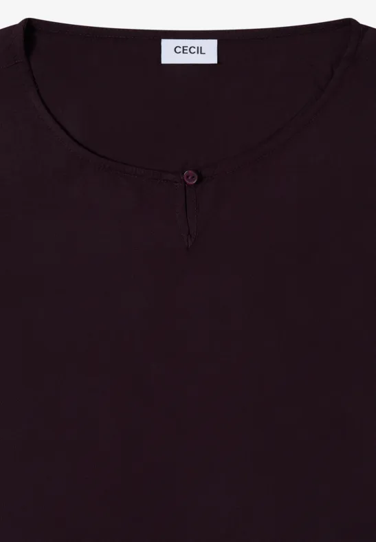 Blouse in effen kleur eggplant red