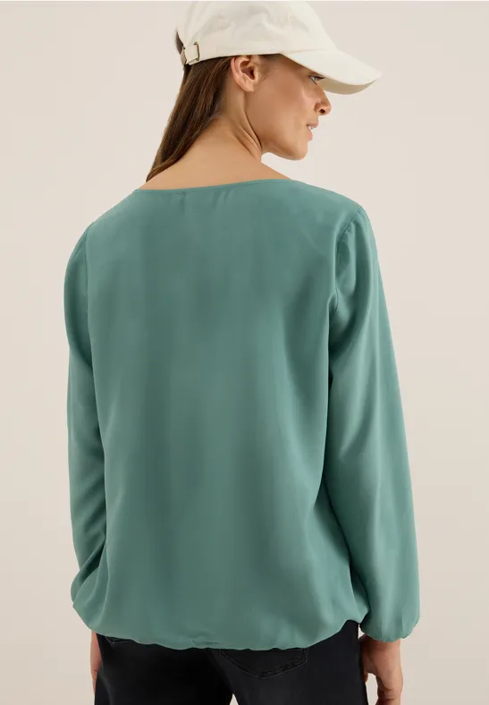 Bluse in Unifarbe jewel green