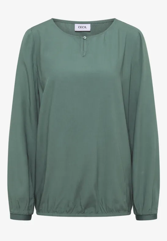Bluse in Unifarbe jewel green