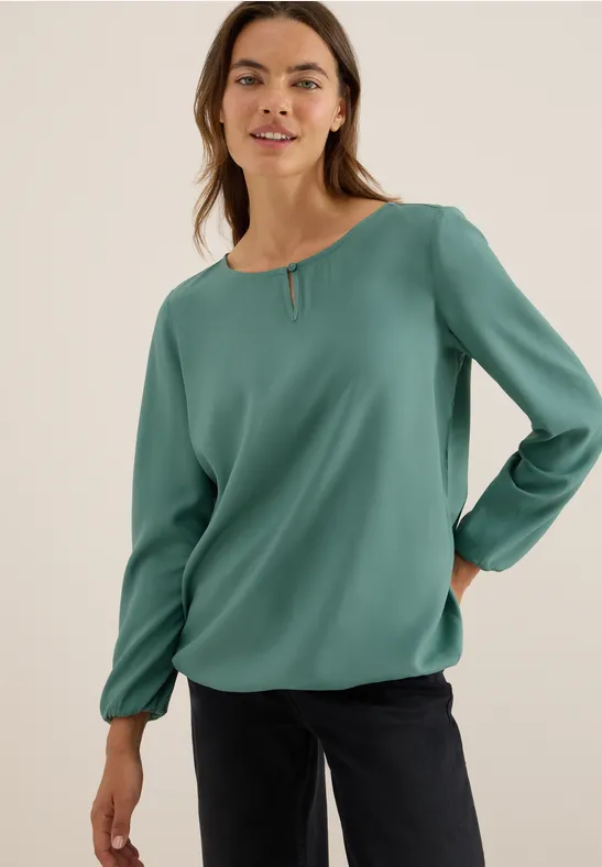 Bluse in Unifarbe jewel green