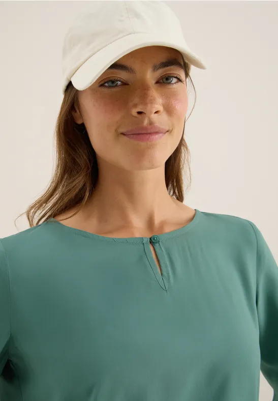 Bluse in Unifarbe jewel green