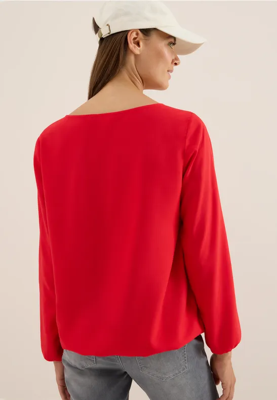 Blouse en couleur unie fiery red