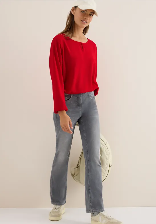 Blouse en couleur unie fiery red