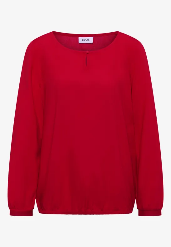 Blouse en couleur unie fiery red