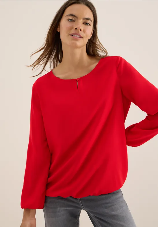 Blouse en couleur unie fiery red