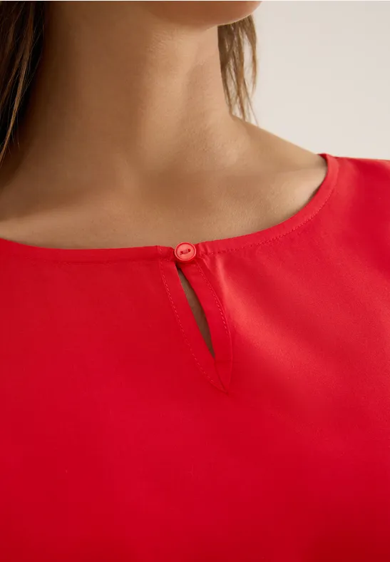 Blouse en couleur unie fiery red