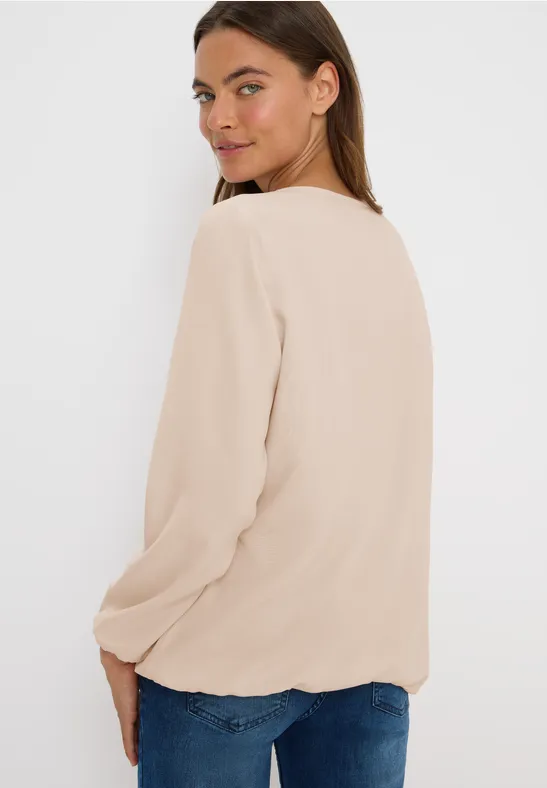 Bluse in Unifarbe oat milk beige