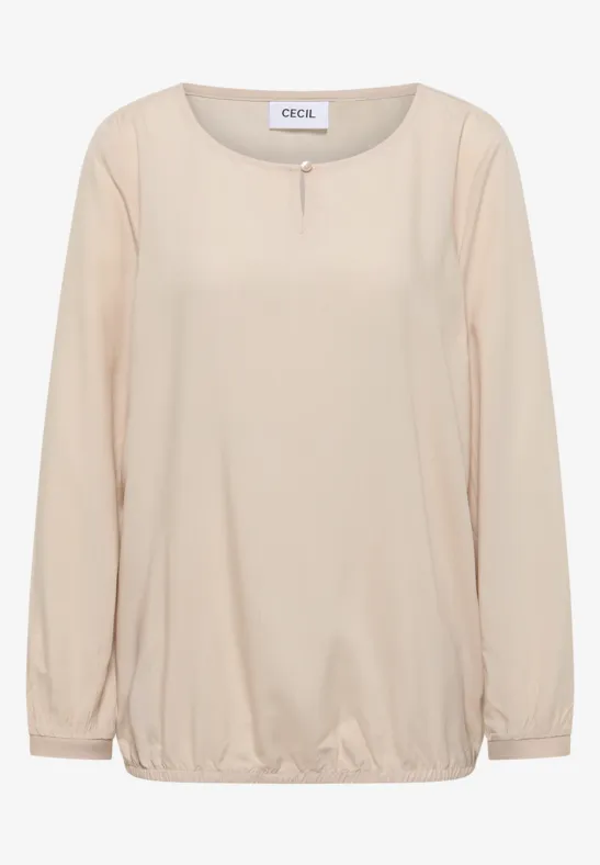 Bluse in Unifarbe oat milk beige