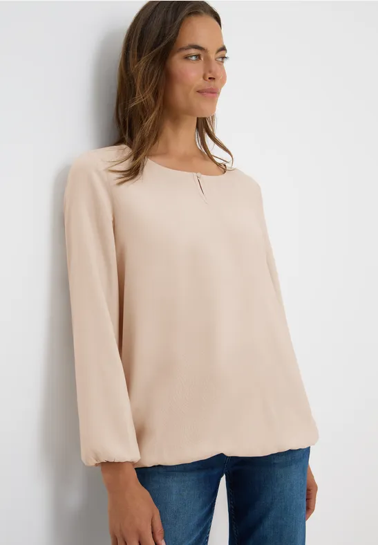 Bluse in Unifarbe oat milk beige