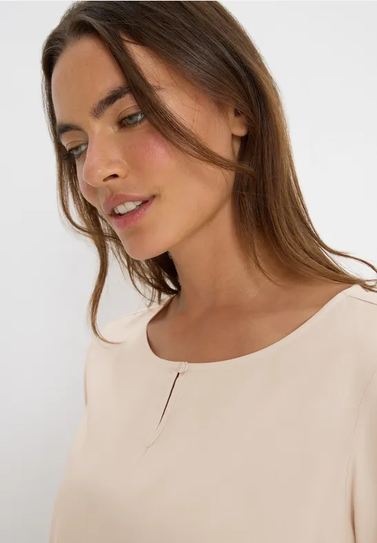 Bluse in Unifarbe oat milk beige