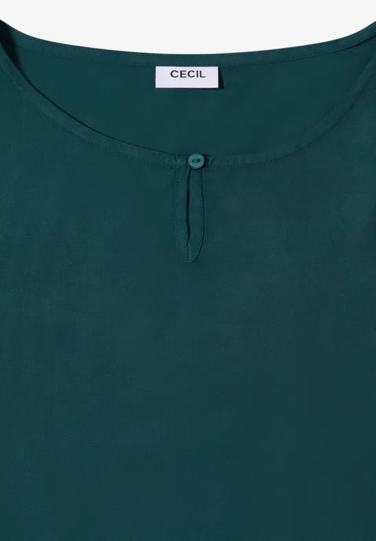 Bluse in Unifarbe dark sea green