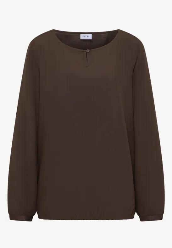 Blouse in effen kleur chocolate mousse