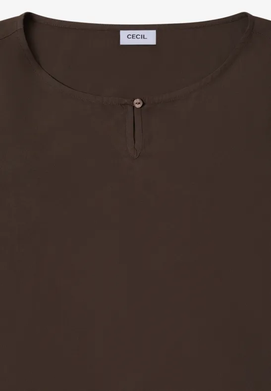 Blouse in effen kleur chocolate mousse