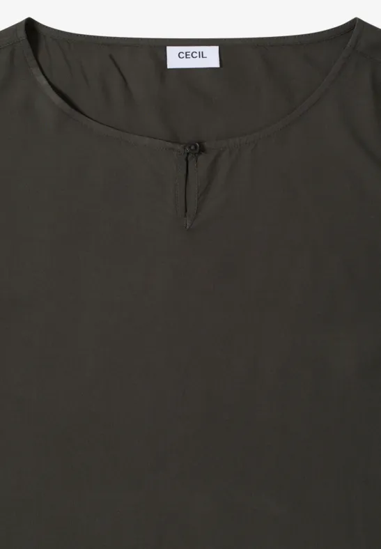 Bluse in Unifarbe raw khaki