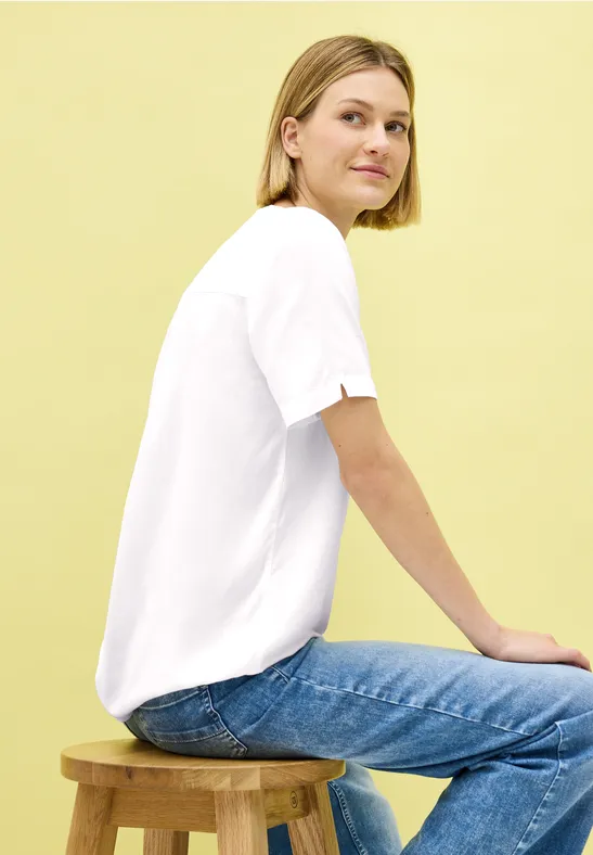 Bluse mit Knotendetail White