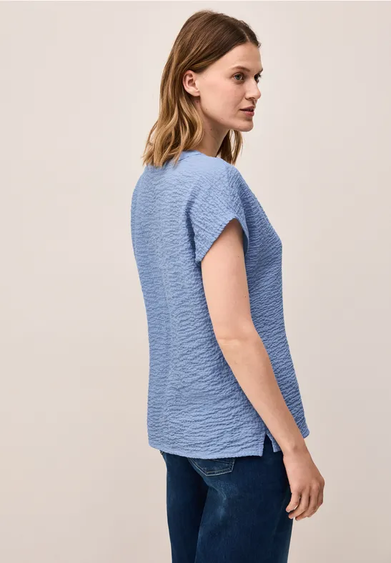 Strukturbluse deep pastel blue
