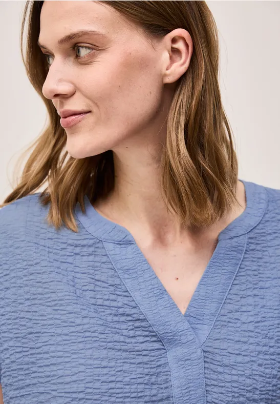 Strukturbluse deep pastel blue