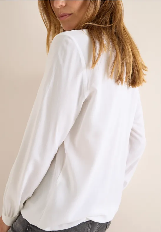 Blouse met gespleten hals White