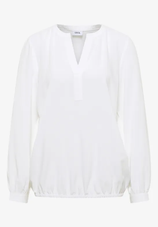 Blouse met gespleten hals White