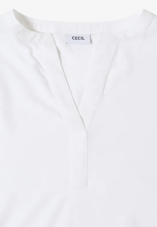 Blouse met gespleten hals White