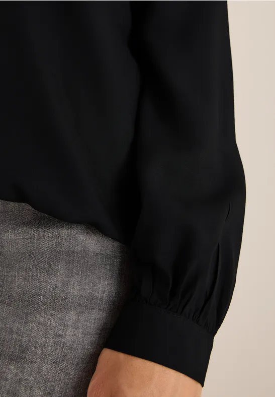 Blouse met gespleten hals Black