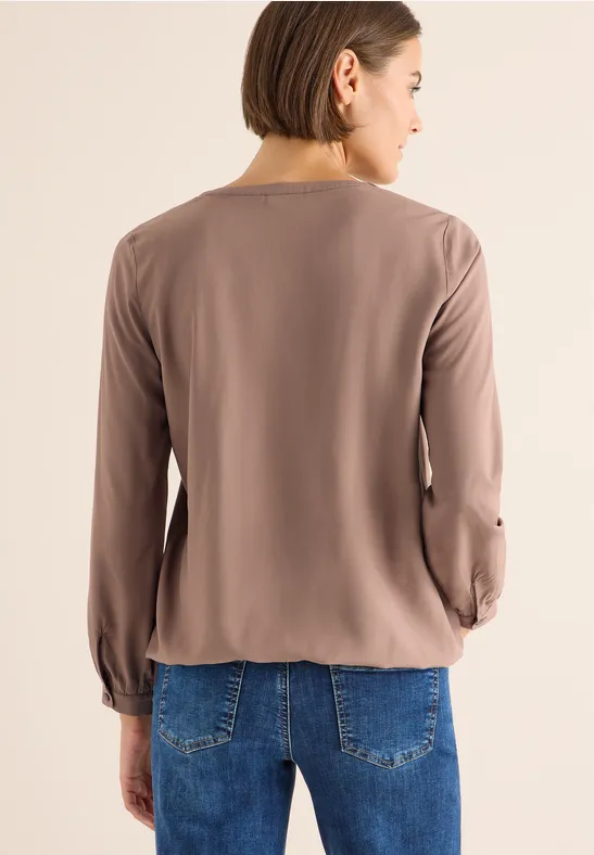Split Neck Bluse cocoa taupe