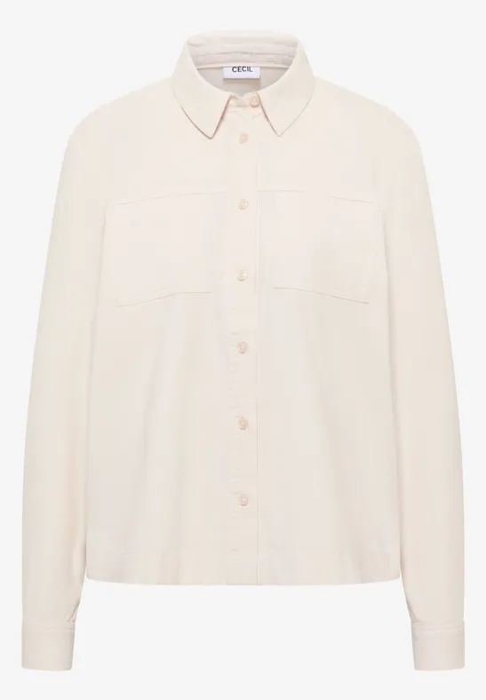 Cord Hemdbluse light greige