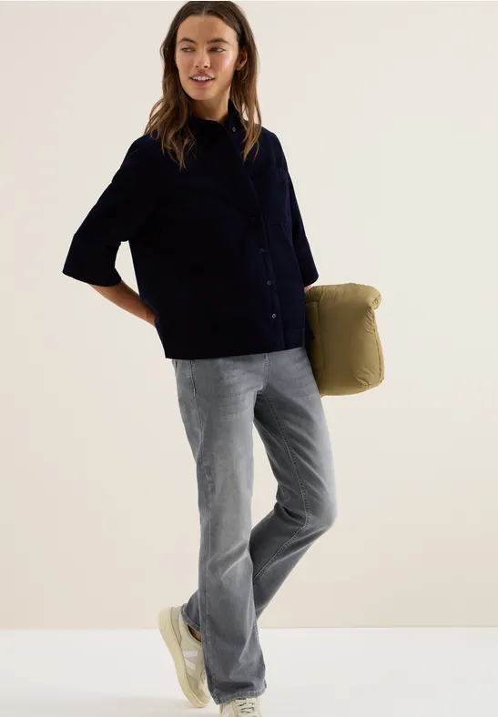 Corduroy overhemd blouse urban dark blue