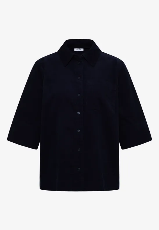 Corduroy overhemd blouse urban dark blue