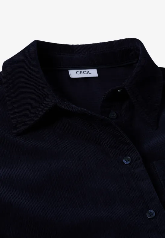 Corduroy overhemd blouse urban dark blue