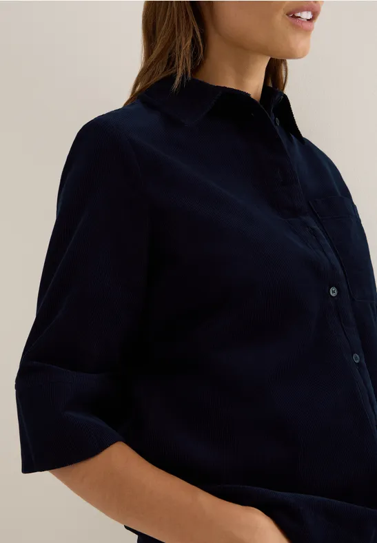 Corduroy overhemd blouse urban dark blue