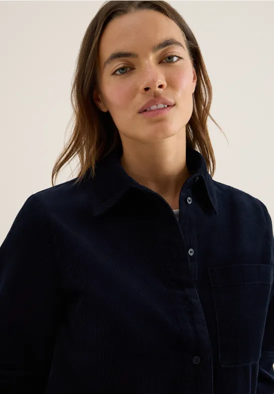 Corduroy overhemd blouse urban dark blue
