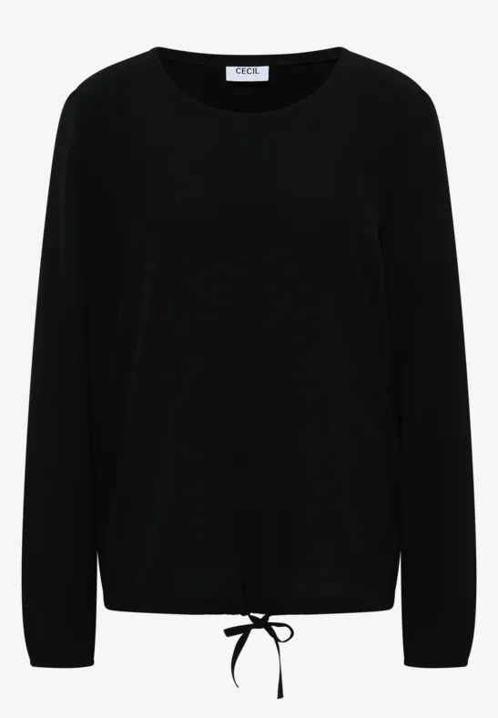 Blouse avec cordon de serrage Black