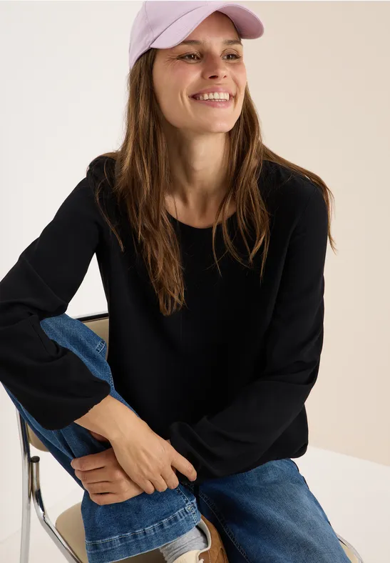 Blouse avec cordon de serrage Black