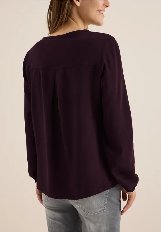 Bluse mit Tunnelzug eggplant red
