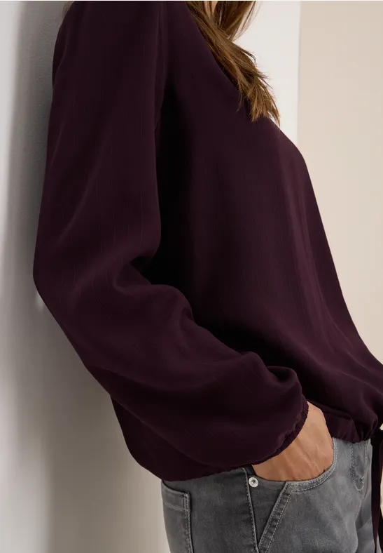 Bluse mit Tunnelzug eggplant red