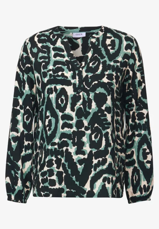 Gemusterte Tunika ink green