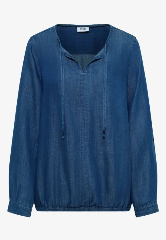 Lyocell Bluse mid blue wash