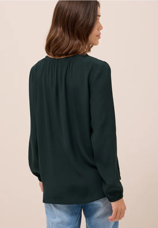 Crepe blouse ink green