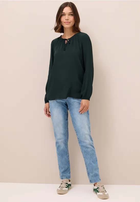 Crepe blouse ink green
